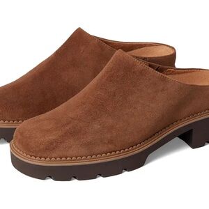 Vionic Fairfax mules in hazelnut suede wide clogs